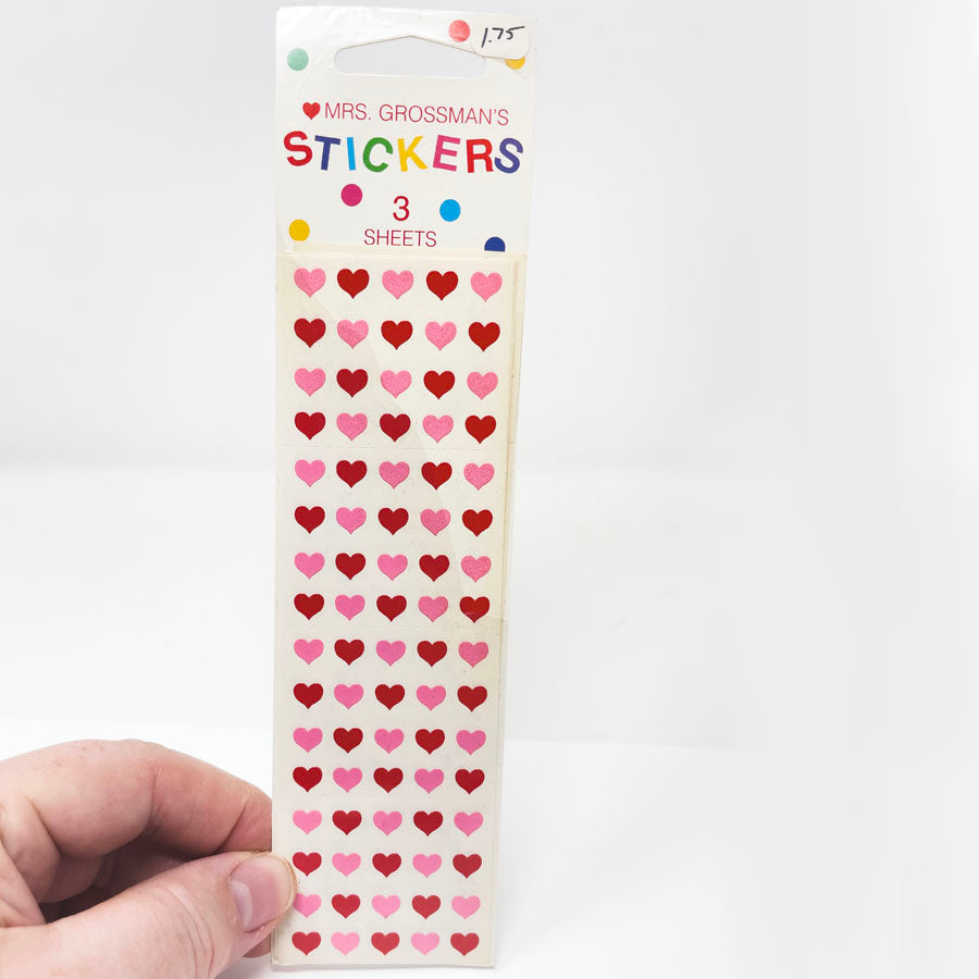 Vintage Mrs Grossmans Sticker Strip Micro Hearts