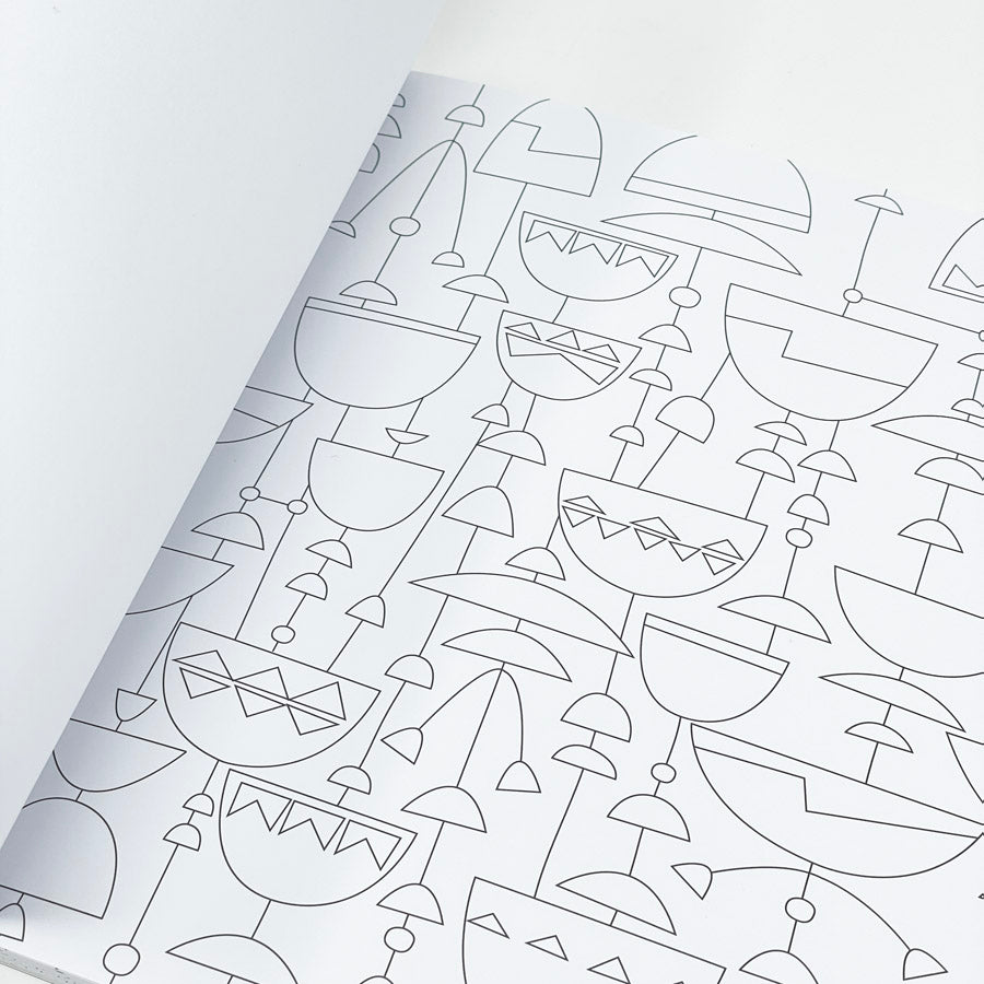 Mid-Century Modern Patterns Coloring Book