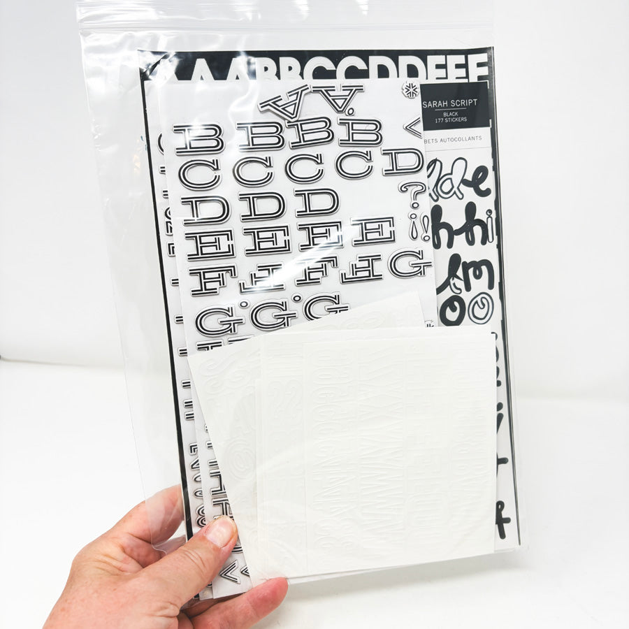 B&W Alphabet Sticker Bundle