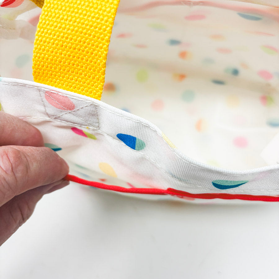 Dot Coated Fabric Mini Tote