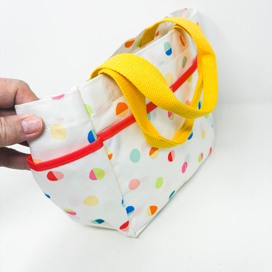 Dot Coated Fabric Mini Tote