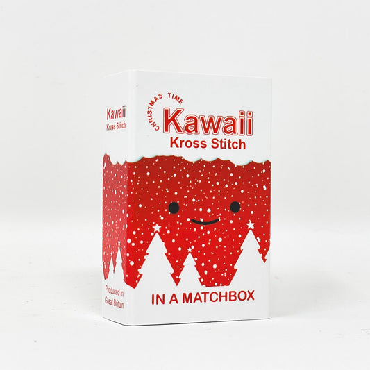 NEW // Christmas Kawaii Mini Cross Stitch Kit in a Matchbox