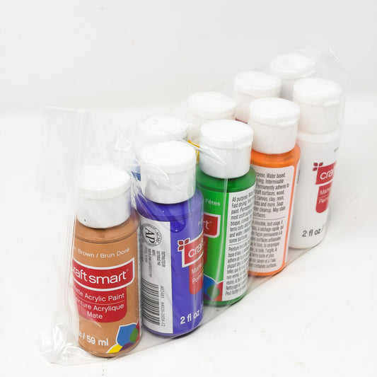 Primary Palette - Craft Smart 2oz Acrylic Paint Bundle - 9 Bottles