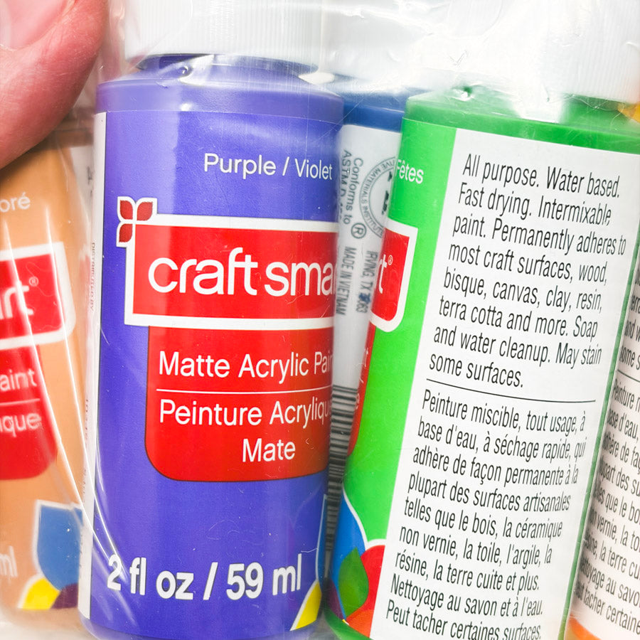 Primary Palette - Craft Smart 2oz Acrylic Paint Bundle - 9 Bottles