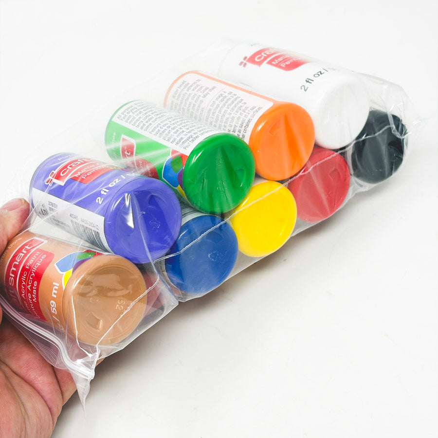 Primary Palette - Craft Smart 2oz Acrylic Paint Bundle - 9 Bottles