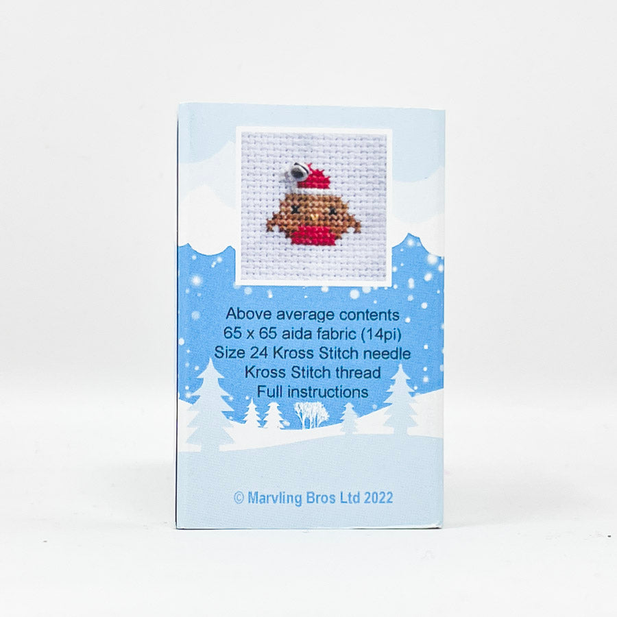 NEW // Christmas Kawaii Mini Cross Stitch Kit in a Matchbox