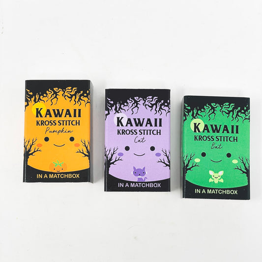 NEW // Halloween Kawaii Mini Cross Stitch Kit in a Matchbox