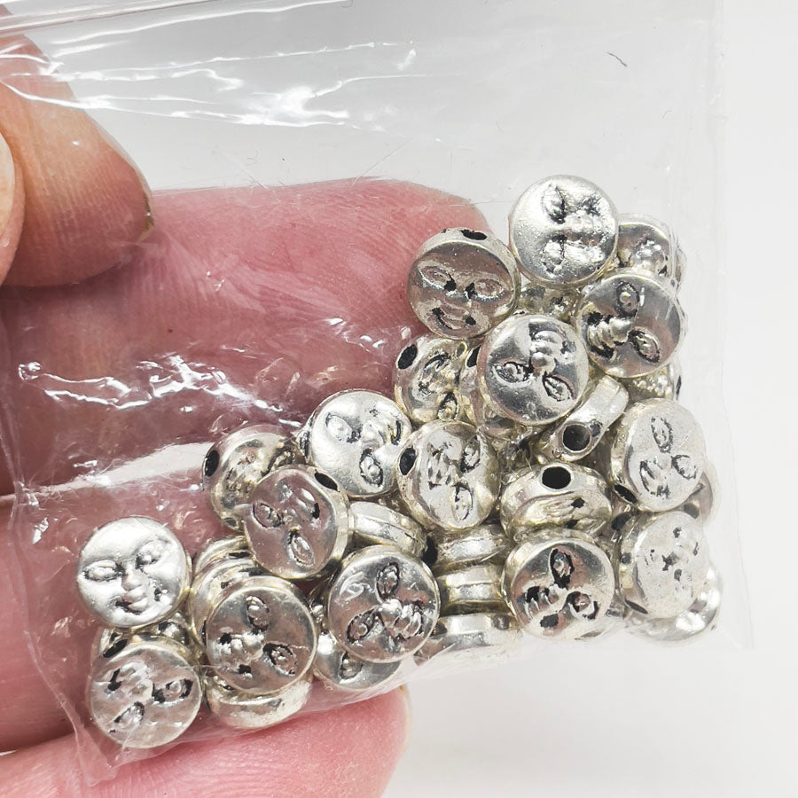 Round Face Metal Beads