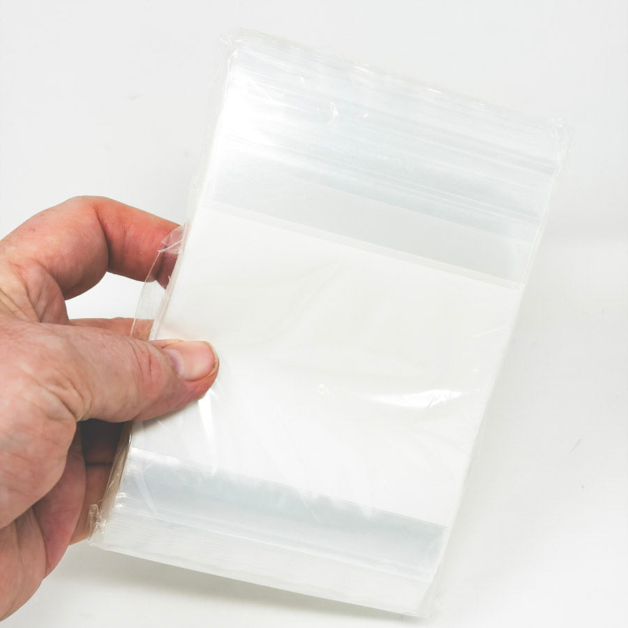 Clear Zip Poly Bags with Write on Panel - Appx. 4x5"