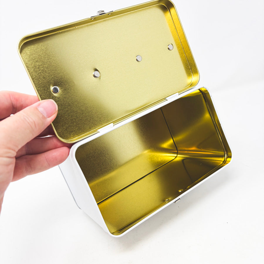 White Lunch Box Tin