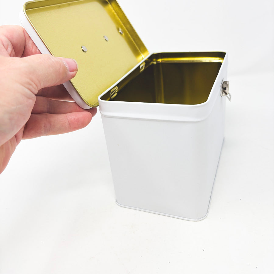 White Lunch Box Tin
