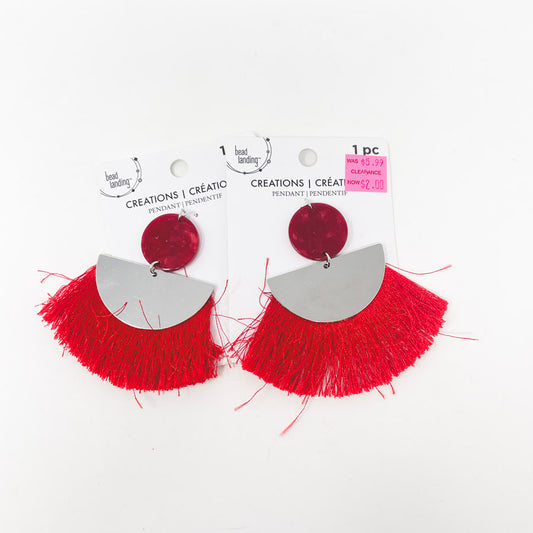 Bead Landing Red Tassel Pendant (1)