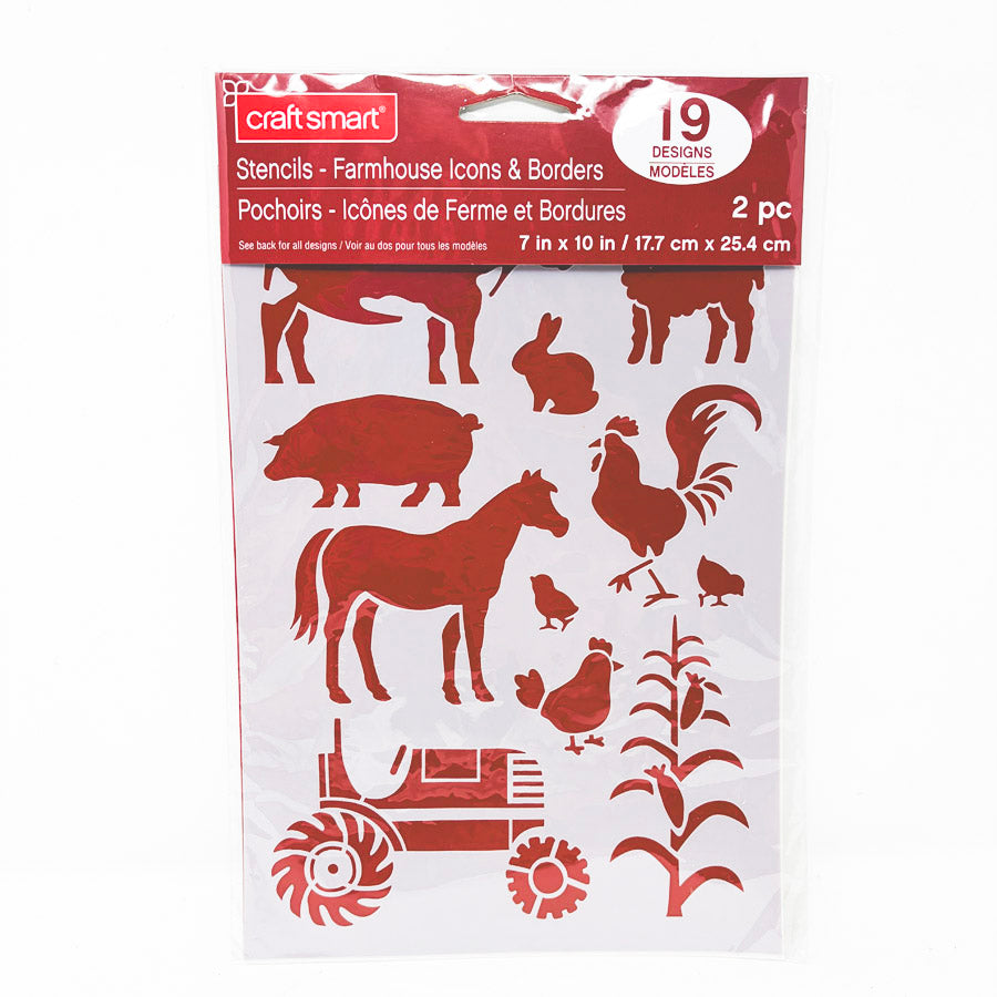 Craft Smart Farmhouse Icons and Borders Stencil