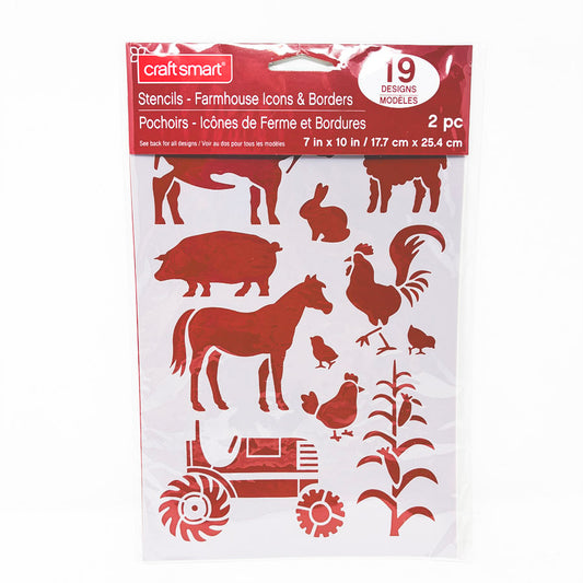 Craft Smart Farmhouse Icons and Borders Stencil
