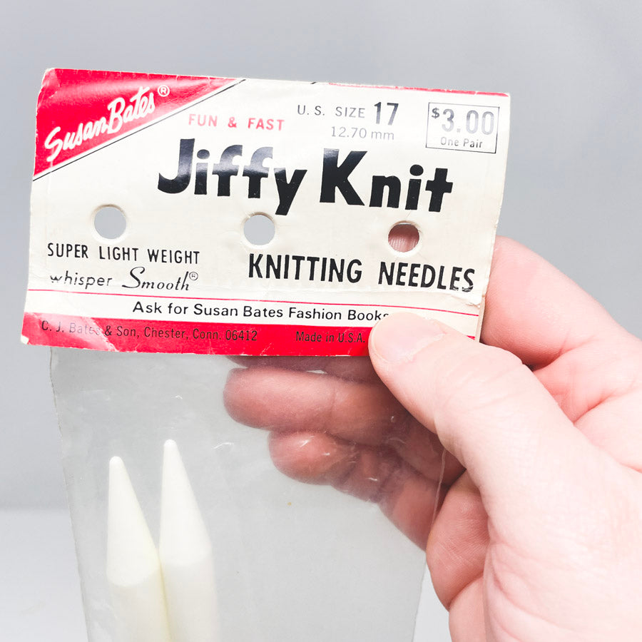 Susan Bates Jiffy Knit US Size 17 Knitting Needles