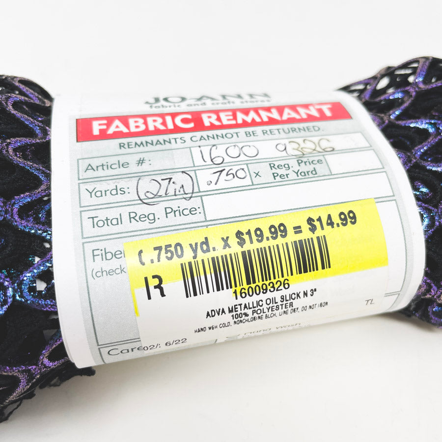 0.75 Yds Metallic Oil Slick Netting Fabric
