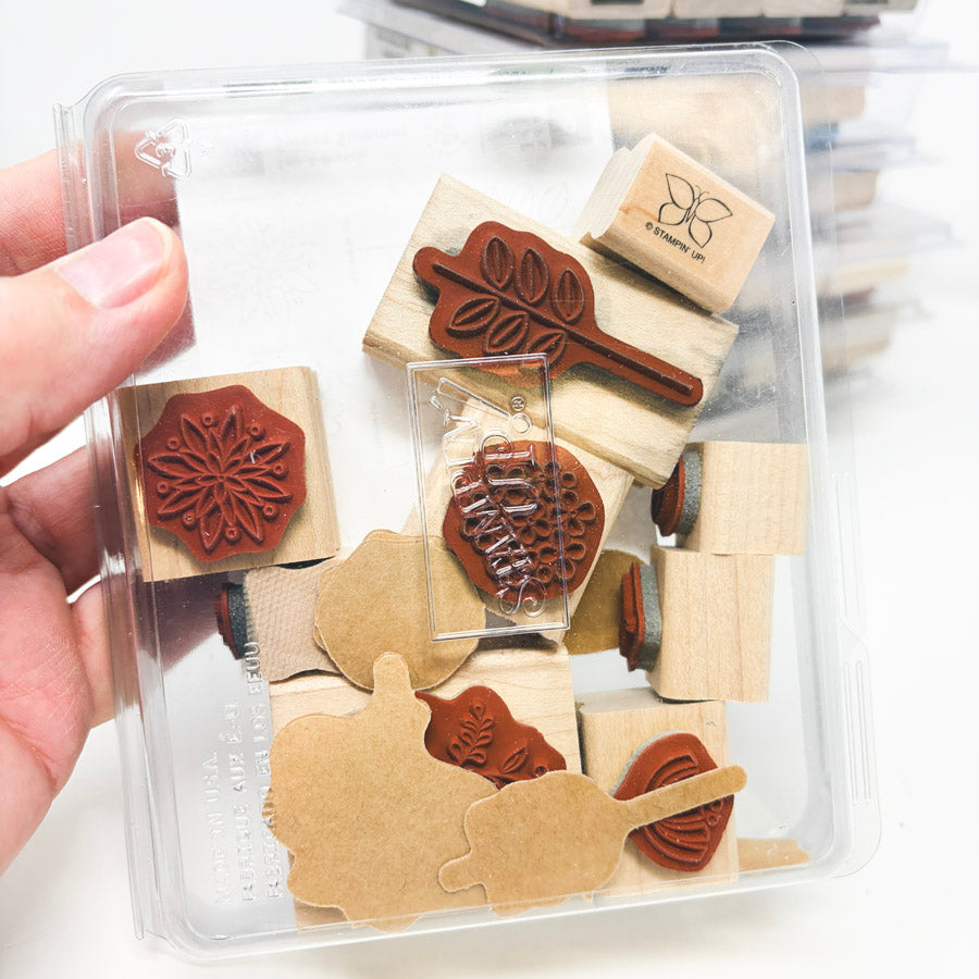 Wood Back Stampin' Up Rubber Stamp Sets