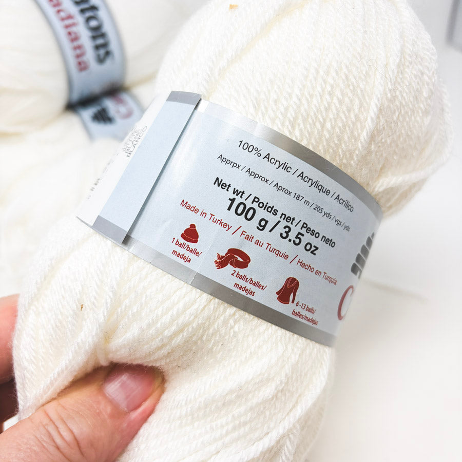 White Patons Canadiana Acrylic Yarn (1)