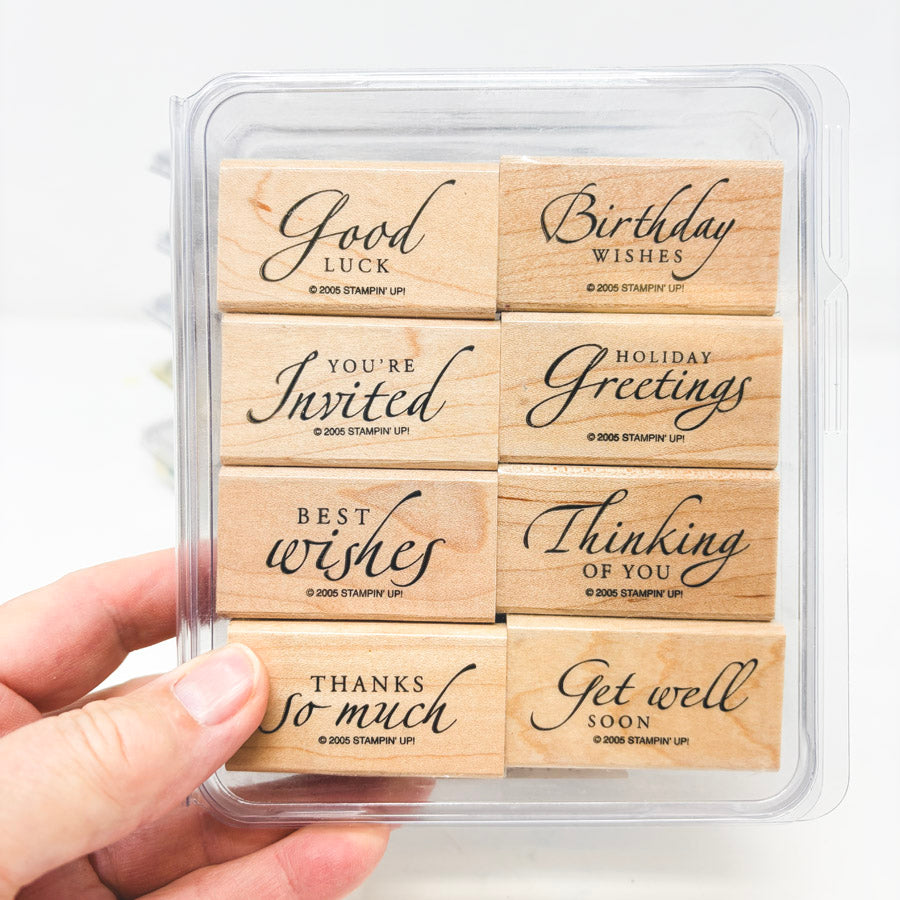 Wood Back Stampin' Up Rubber Stamp Sets