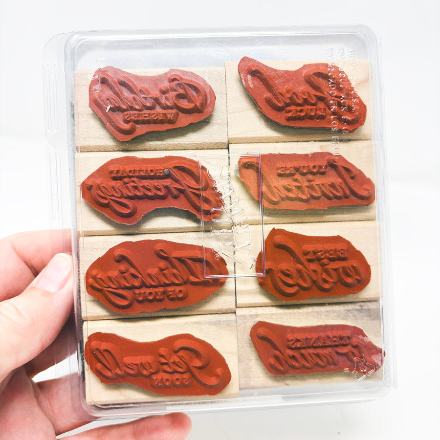 Wood Back Stampin' Up Rubber Stamp Sets