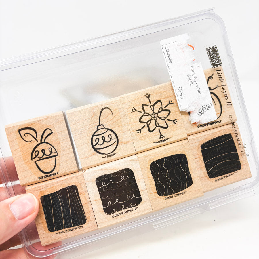 Wood Back Stampin' Up Rubber Stamp Sets