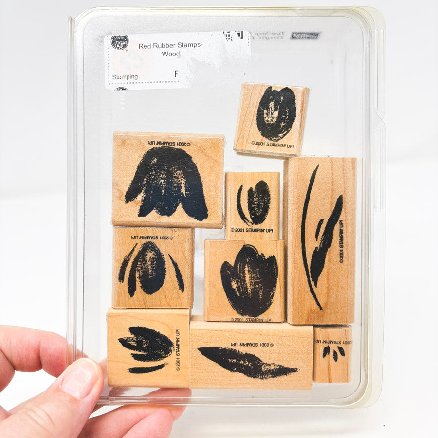 Wood Back Stampin' Up Rubber Stamp Sets