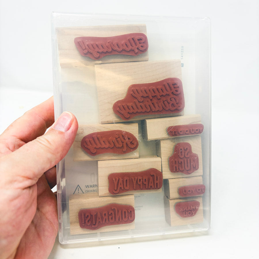 New Box Wood Back Stampin' Up Rubber Stamp Sets