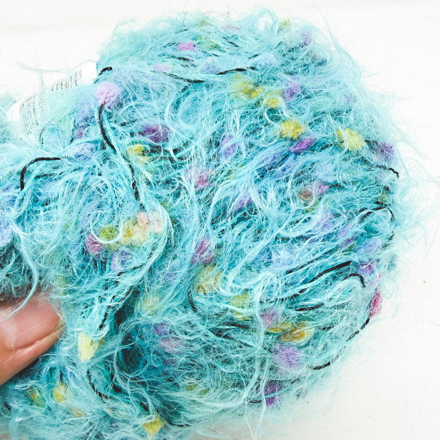 Teal Pom Pom Yarn by N.Y. Yarns