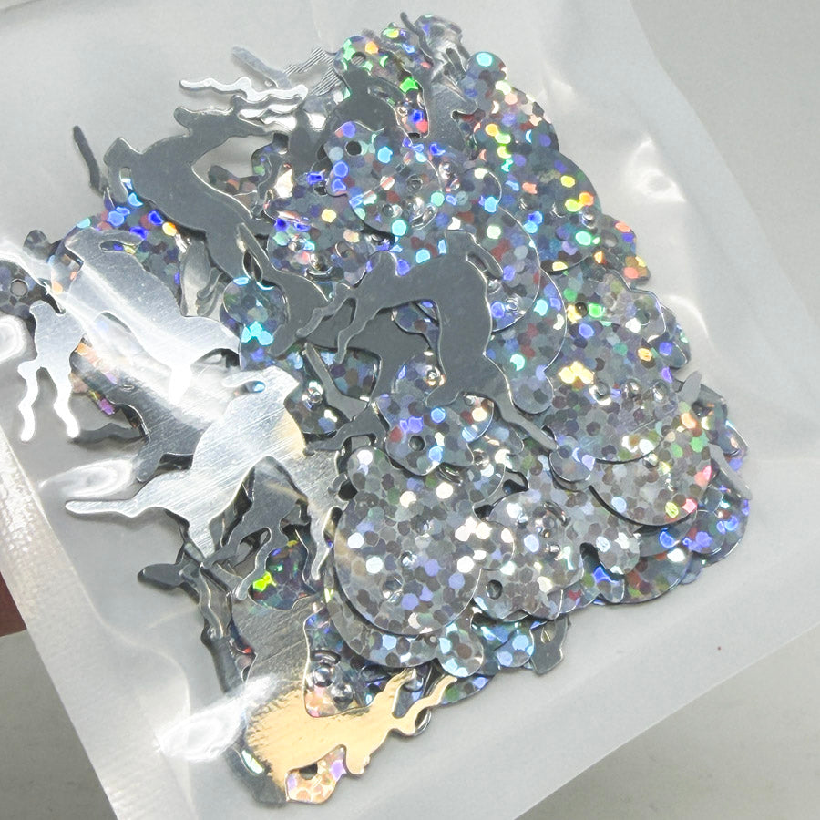 Silver Reindeer & Snowmen Confetti Pack
