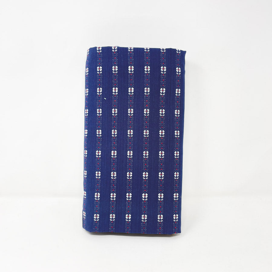 1.5 Yds x 62" Hand Woven Navy Floral Medium