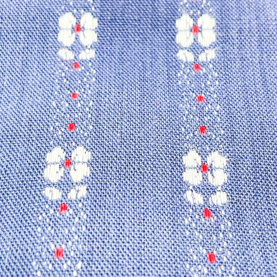 1.5 Yds x 62" Hand Woven Navy Floral Medium