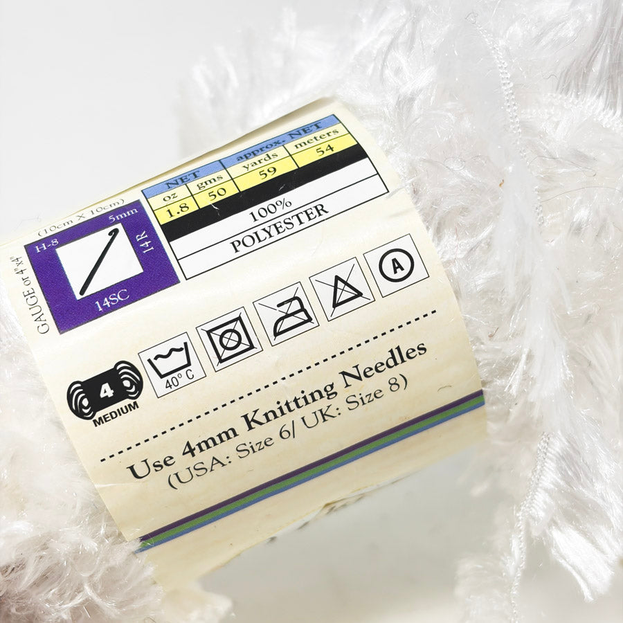White Yarn Bee "Elf" Eyelash Yarn