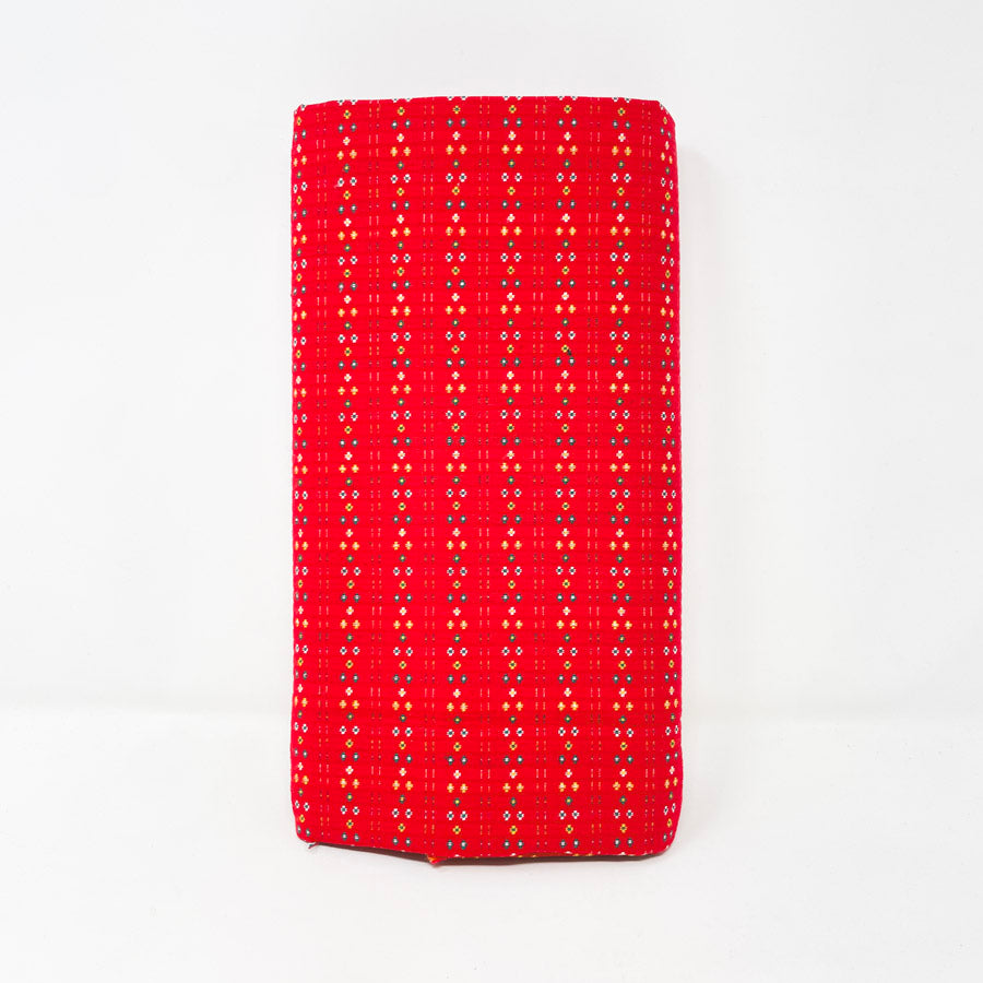 1 Yds x 62" Hand Woven Thick/Stiff Red Fabric