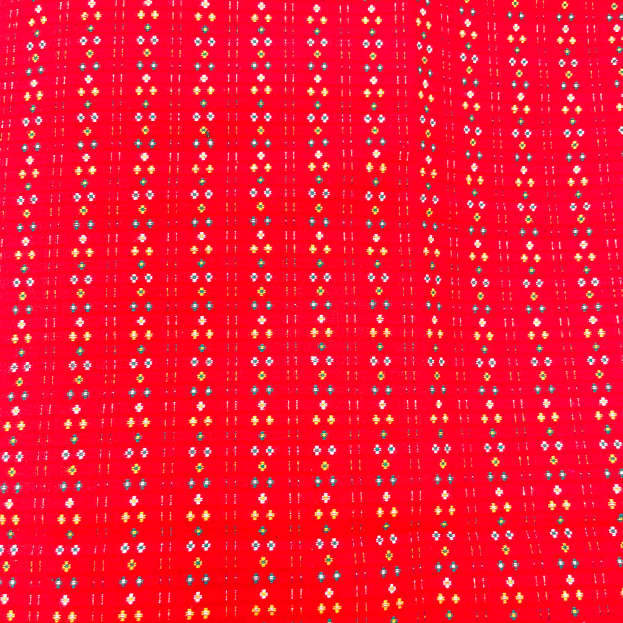 1 Yds x 62" Hand Woven Thick/Stiff Red Fabric