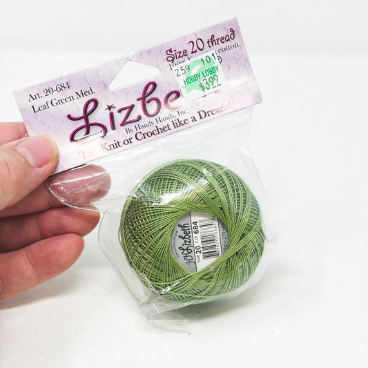 Lizbeth Crochet Size 20 Thread in Leaf Green Med