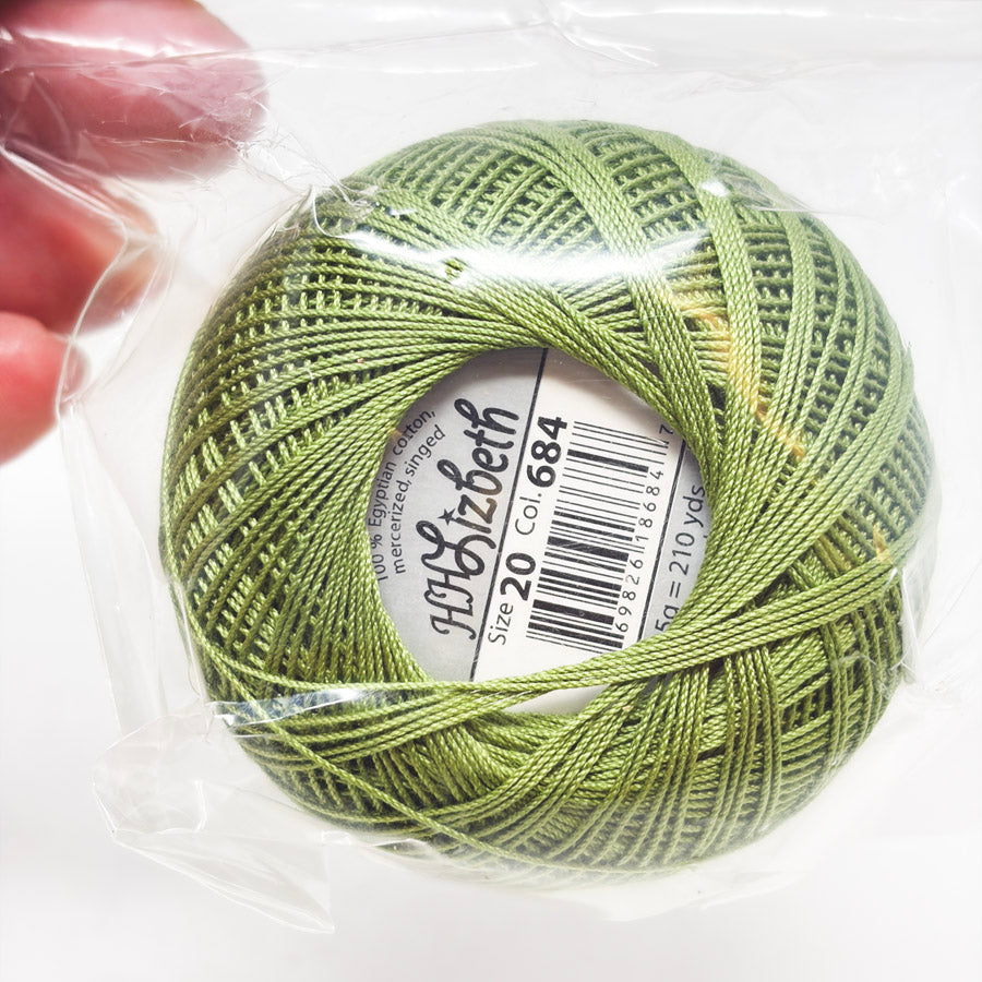 Lizbeth Crochet Size 20 Thread in Leaf Green Med