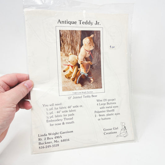 Antique Teddy Jr. Sewing Pattern by Goose Girl Creations