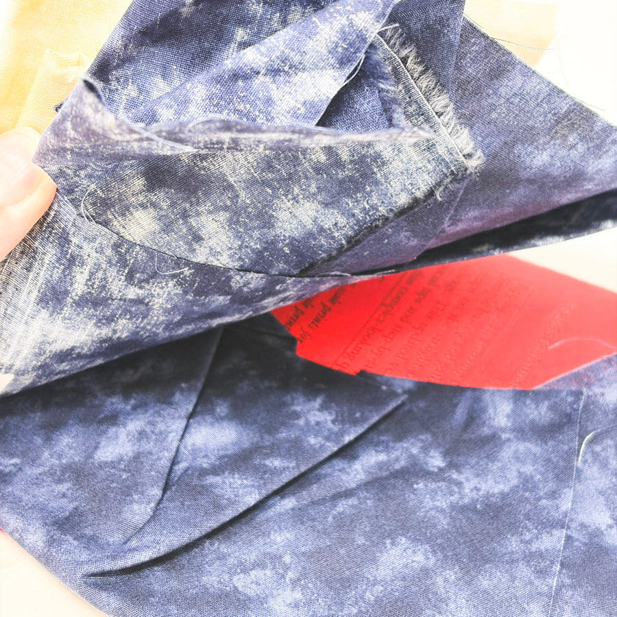 Celtic "Christmas" Quilt Pattern and Blue/Cream/Rust Fabric (UFO)