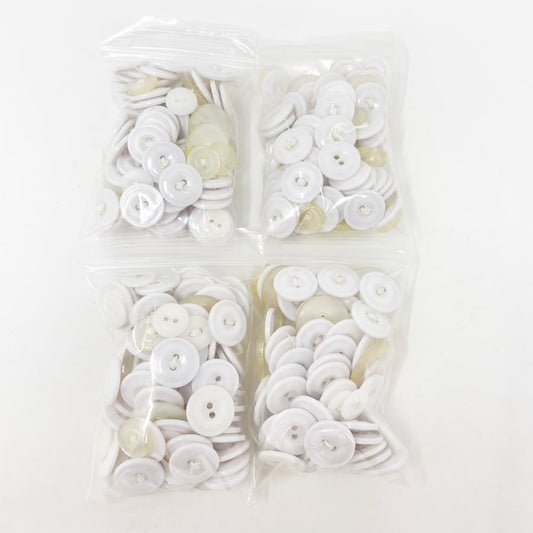 Small Bag of White and Clear Button Bundle (1)