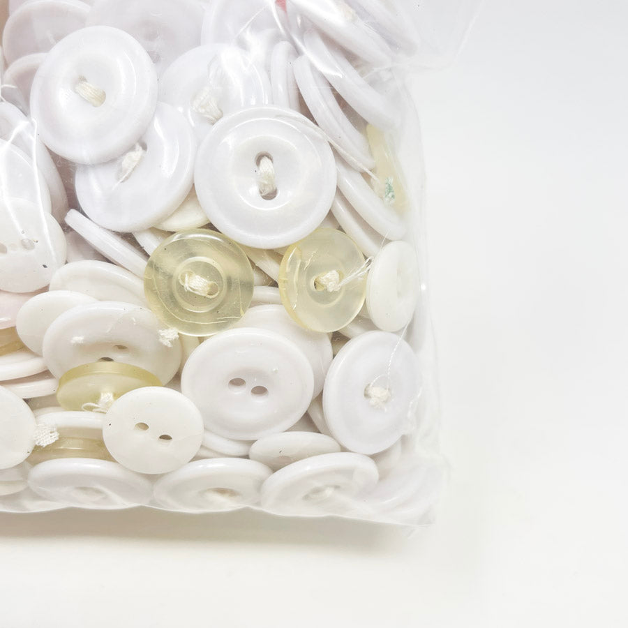 Medium Bag of White and Clear Buttons