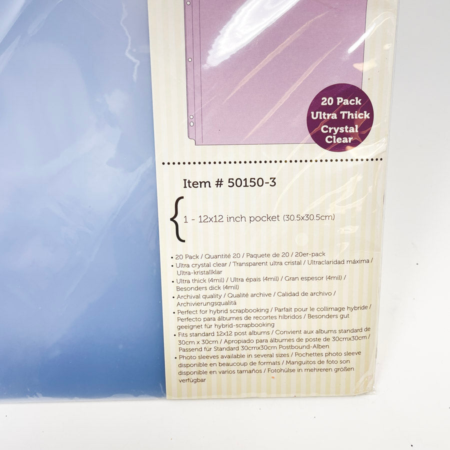 20 Pack – We R Memory Keepers 12" x 12" Post Page Protectors