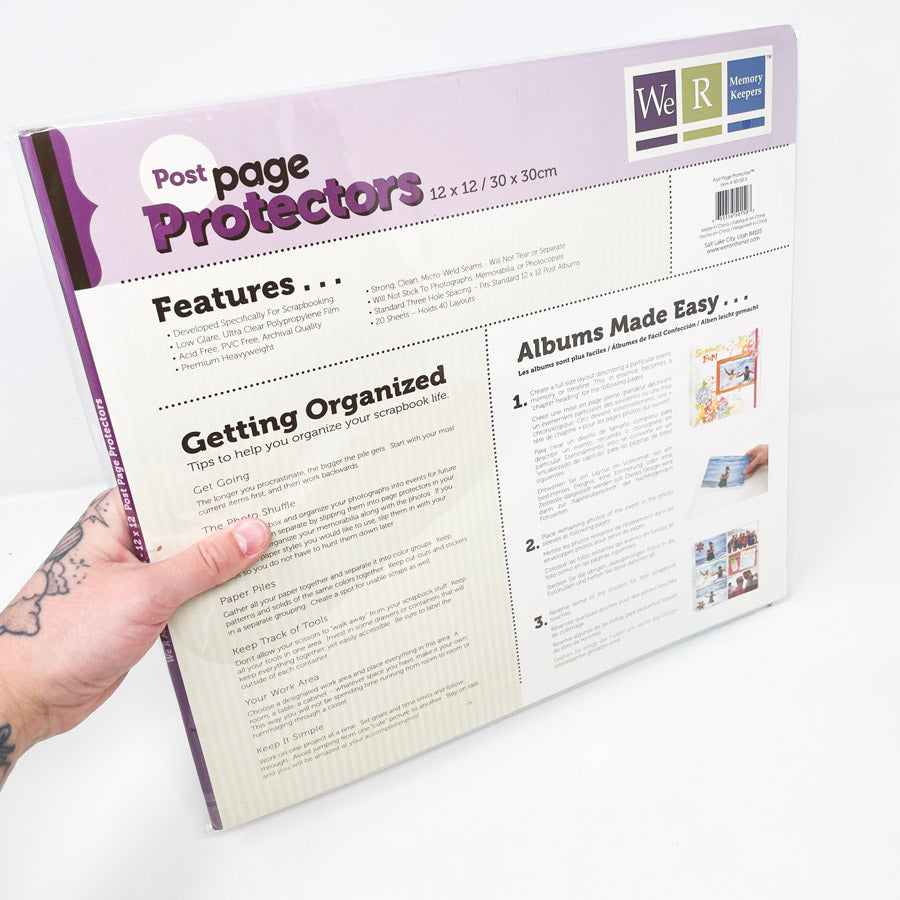 20 Pack – We R Memory Keepers 12" x 12" Post Page Protectors
