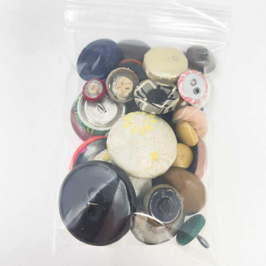 Small Bag of Fabric Covered Shank Buttons