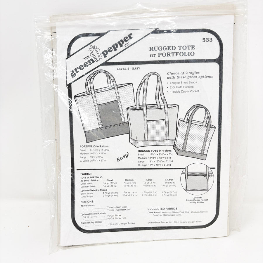 Rugged Tote or Portfolio Pattern by The Green Pepper
