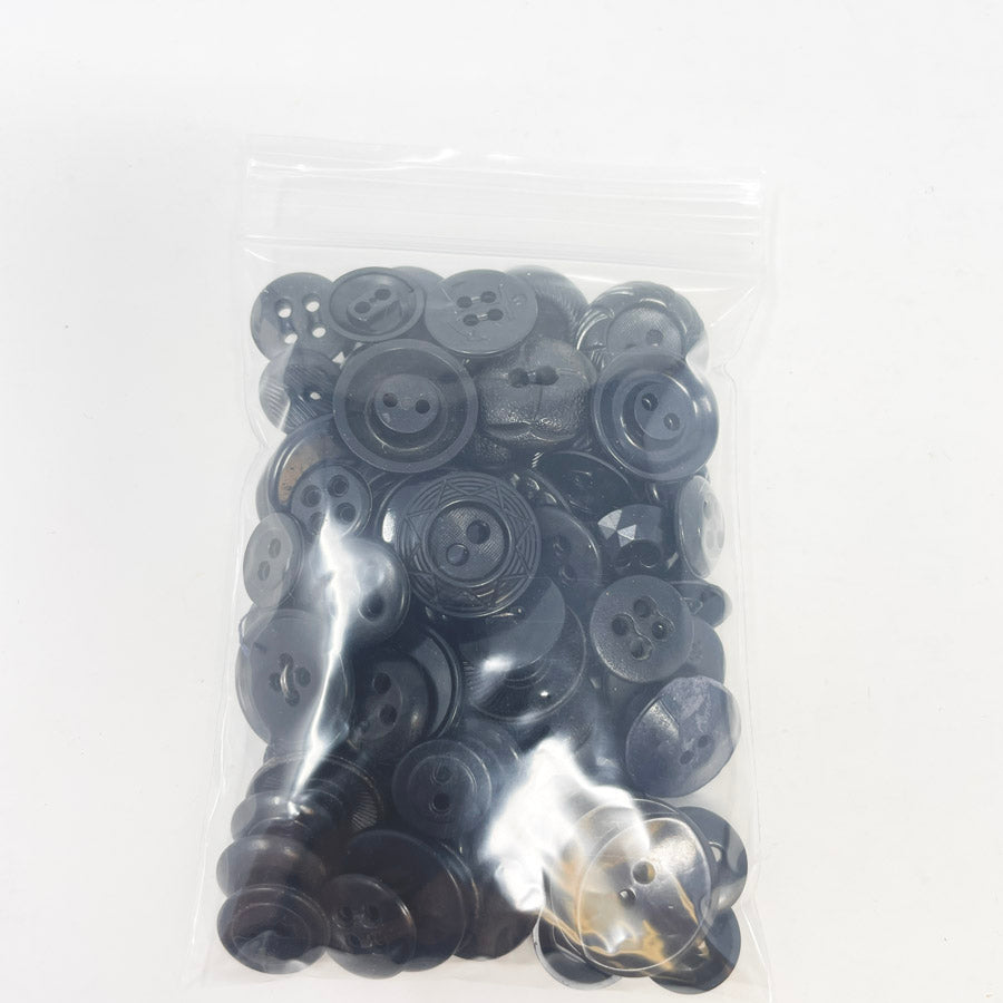Small Bag of Assorted Black Buttons