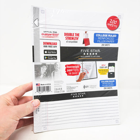 Five Star Reinforced Filler Paper - College Rule
