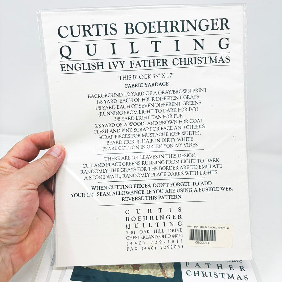 Old World Santa Quilt Patterns bu Curtis Boehringer Quilting