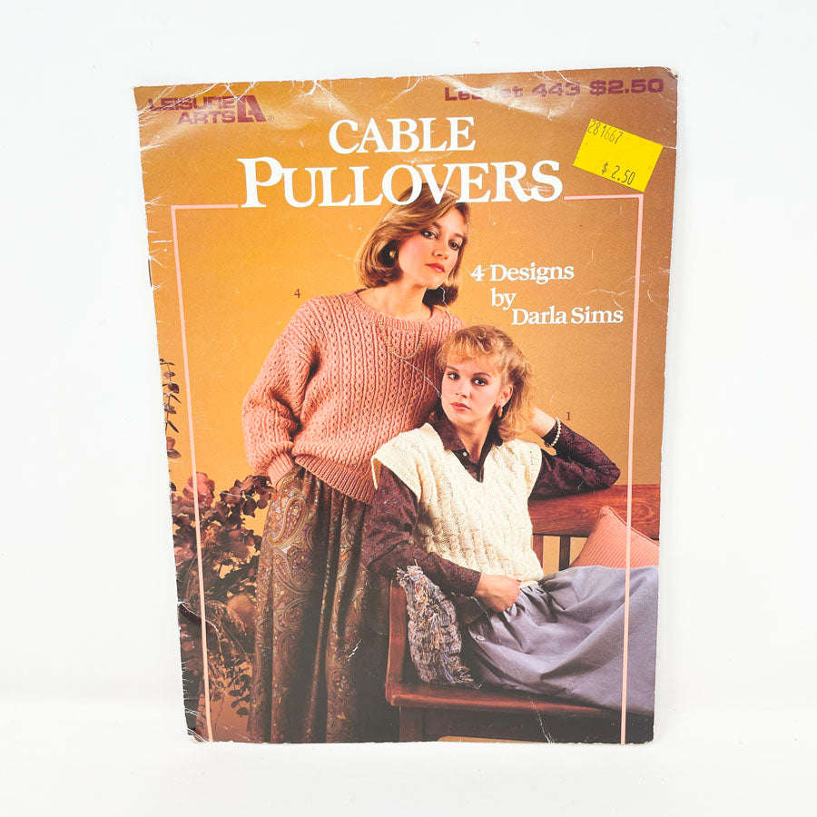 Leisure Arts Cable Pullovers Pattern Booklet