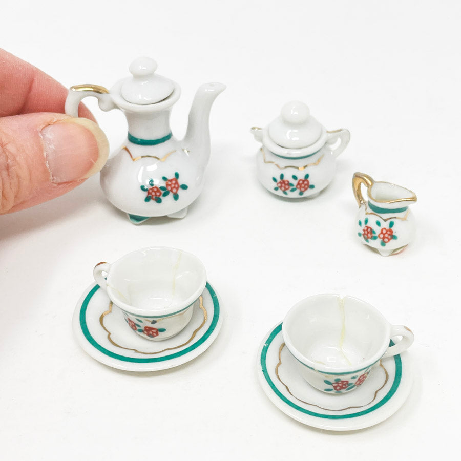 Vintage Shackman Desden Style Mini China Tea Set (Repaired)