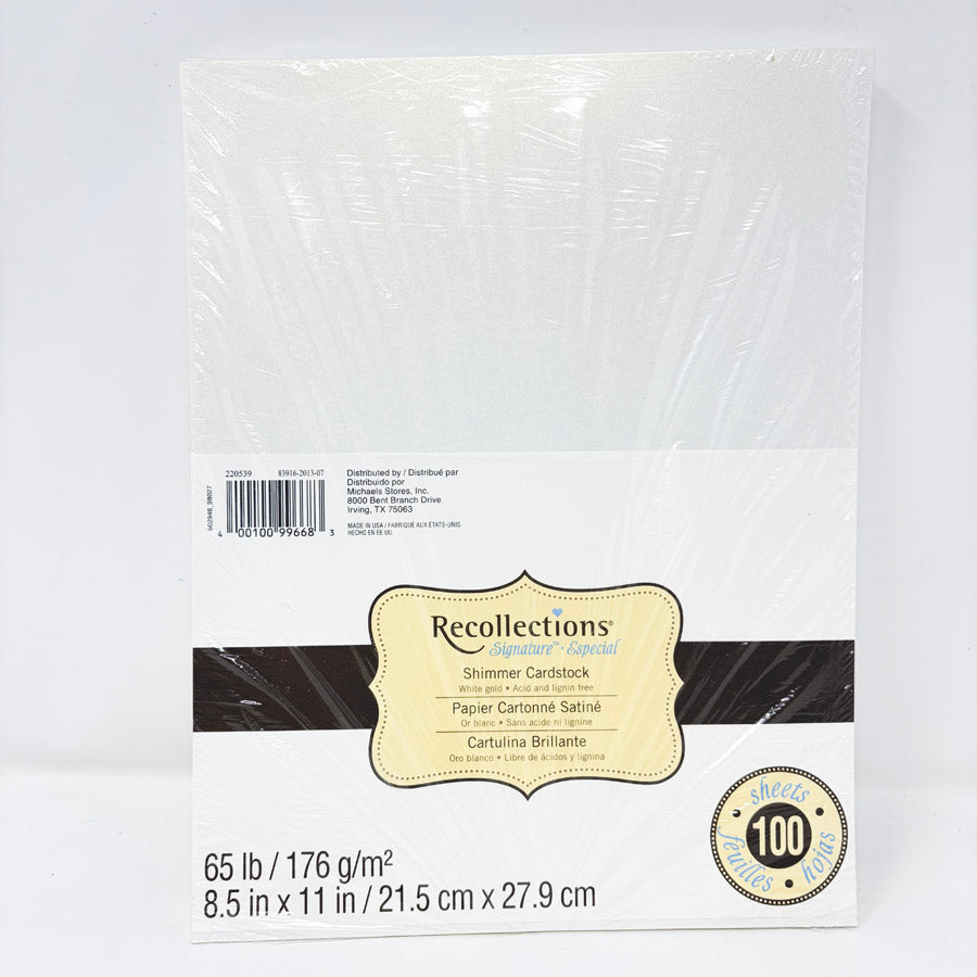 Recollections Shimmer Cardstock - White Gold